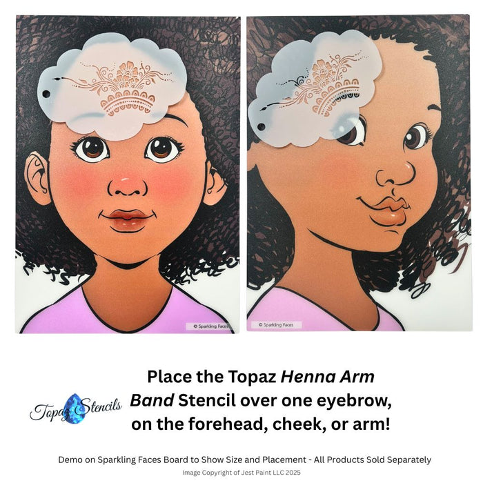 Topaz Stencils | Face Painting Stencil - Henna Arm Band (0347) - While Supplies Last!