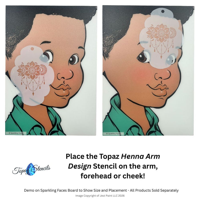 Topaz Stencils | Face Painting Stencil - Henna Arm Design (0346)