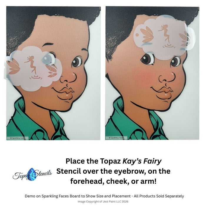 Topaz Stencils | Face Painting Stencil - Kay's Fairy (0295)