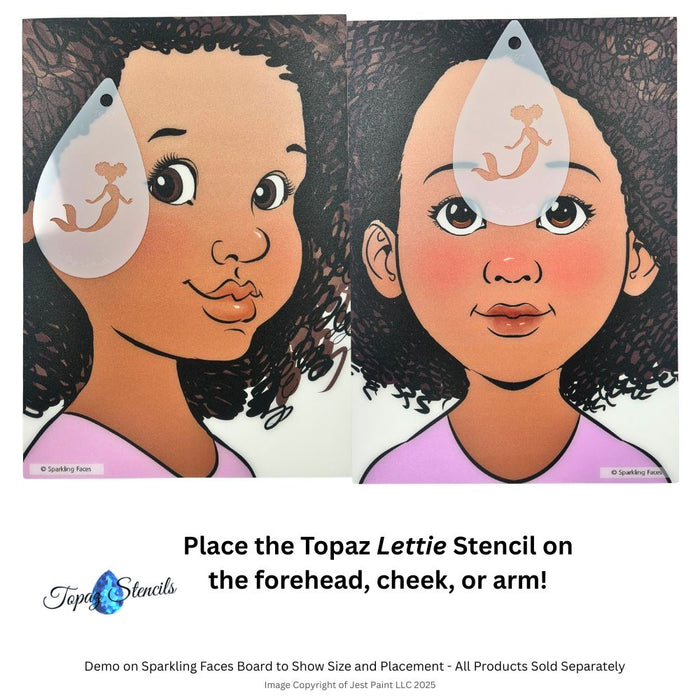 Topaz Stencils | Face Painting Stencil - Mermaid - Lettie (01697)