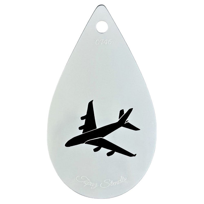 Topaz Stencils | Face Painting Stencil - Airplane (0746)
