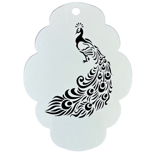 Topaz Stencils | Face Painting Stencil - Large Peacock  (0852)