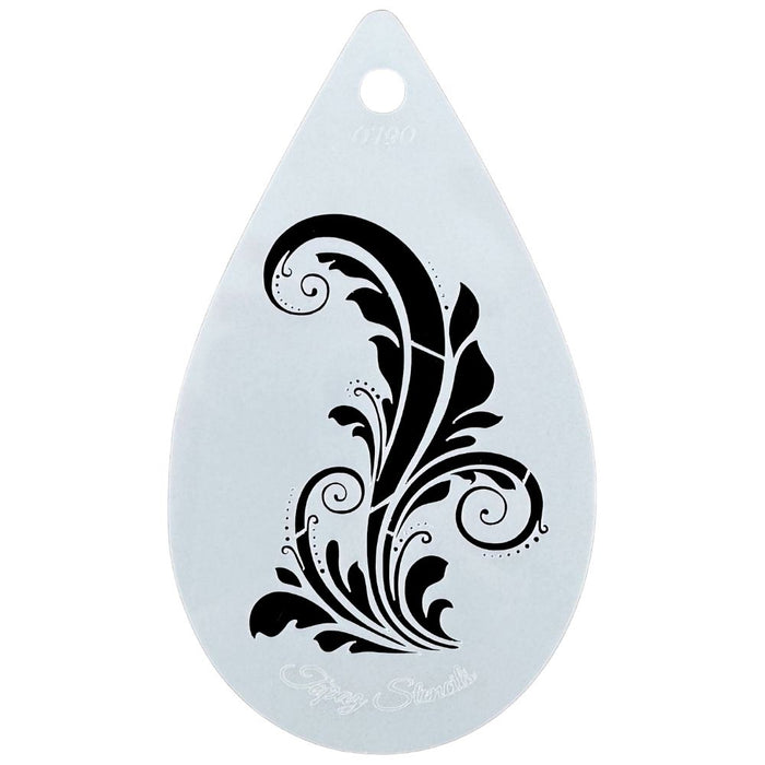 Topaz Stencils | Face Painting Stencil - Tee's Flourish (0790)