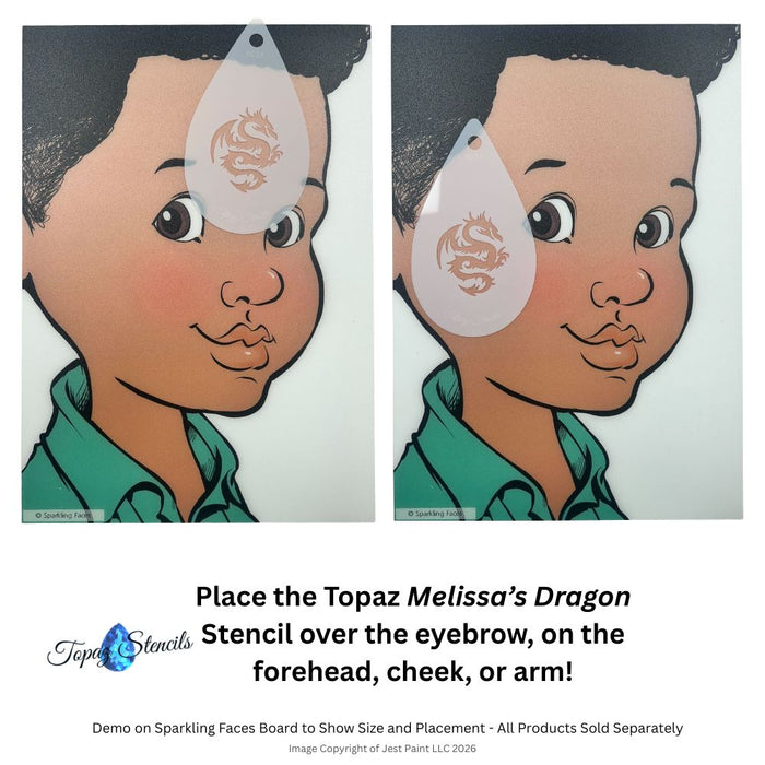 Topaz Stencils | Face Painting Stencil - Melissa's Dragon  (01278)