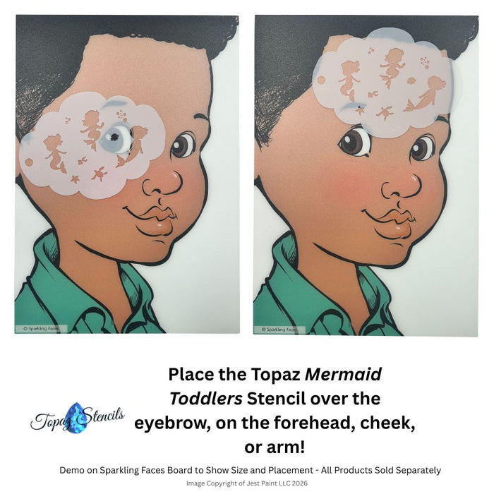 Topaz Stencils | Face Painting Stencil - Mermaid Toddlers -  (01777)