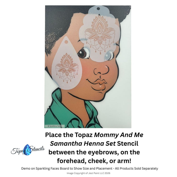 Topaz Stencils | Face Painting Stencil - Mommy And Me - Samantha Henna Set (0817)