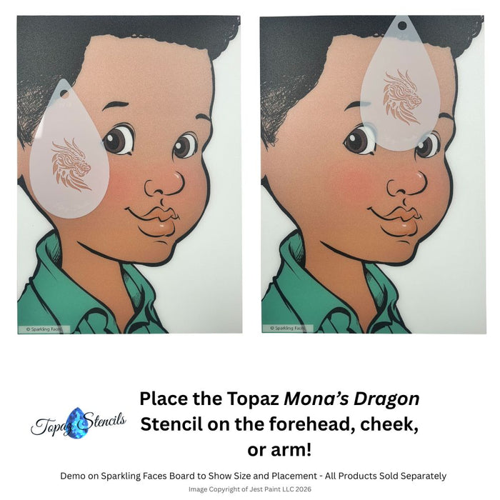 Topaz Stencils | Face Painting Stencil - Mona's Dragon  (1936)