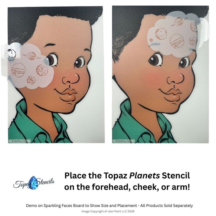 Topaz Stencils | Face Painting Stencil - Planets (01280)