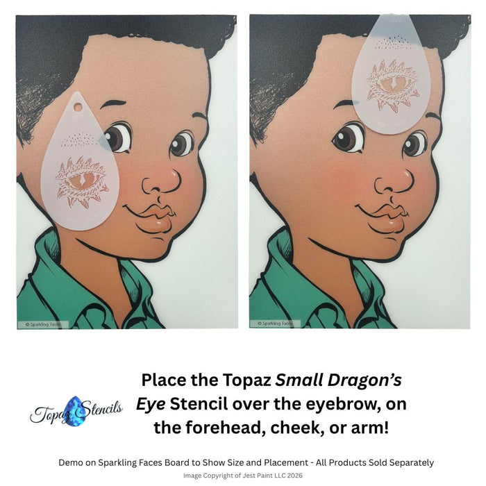 Topaz Stencils | Face Painting Stencil - Small Dragon's Eye (0292)