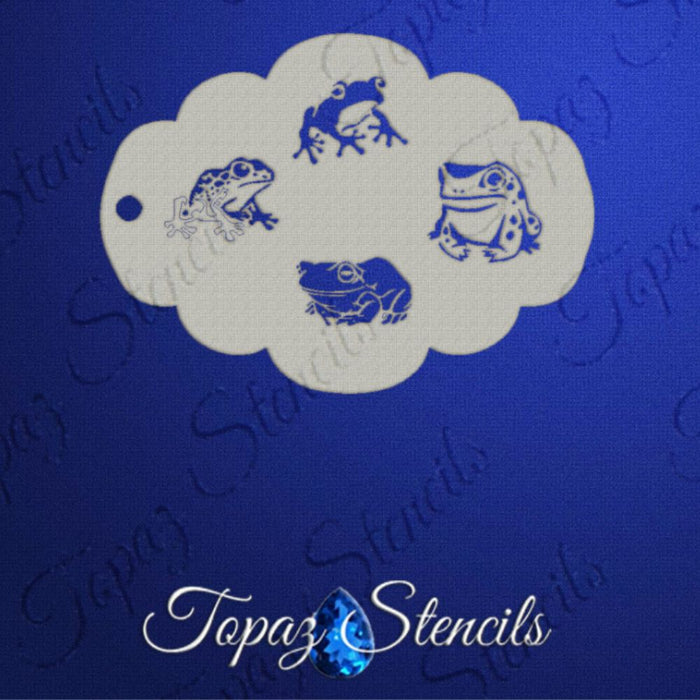 Topaz Stencils | Face Painting Stencil -  Frogs (01316)