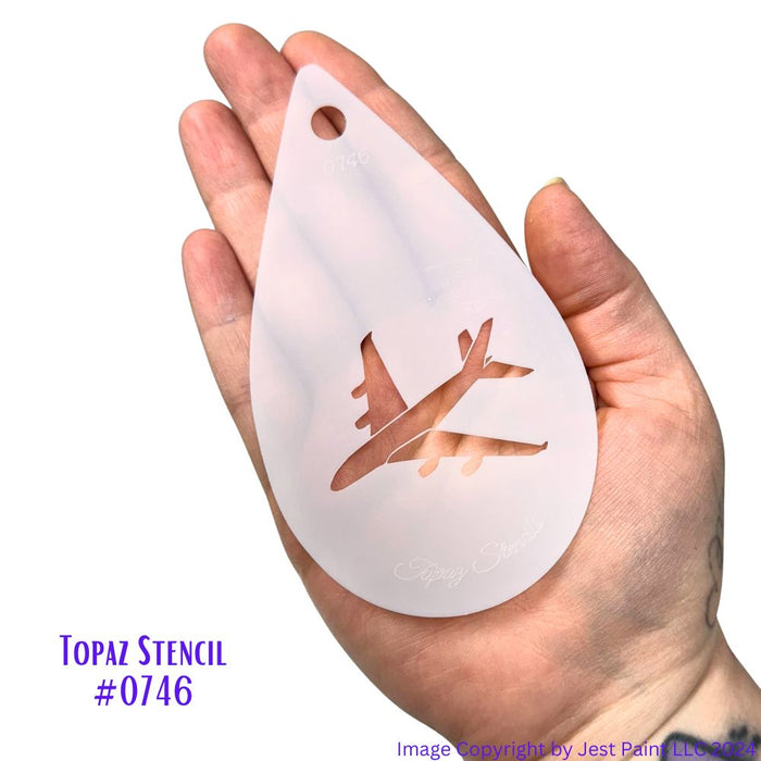 Topaz Stencils | Face Painting Stencil - Airplane (0746)