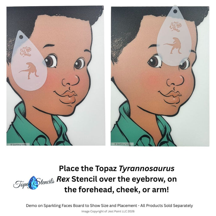 Topaz Stencils | Face Painting Stencil - Tyrannosaurus Rex (0118)