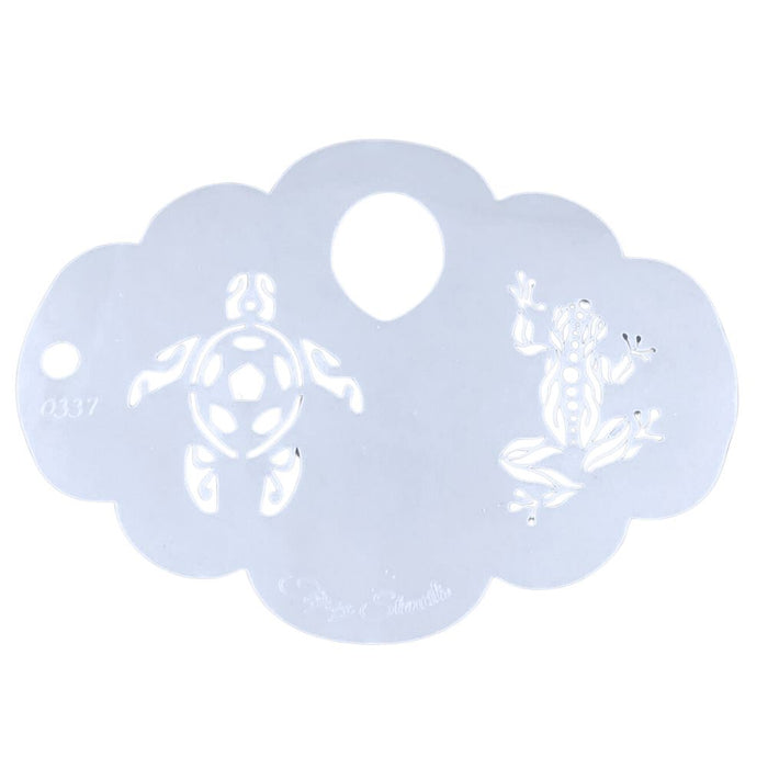 Topaz Stencils | Face Painting Stencil - Tribal Turtle and Frog (0337)