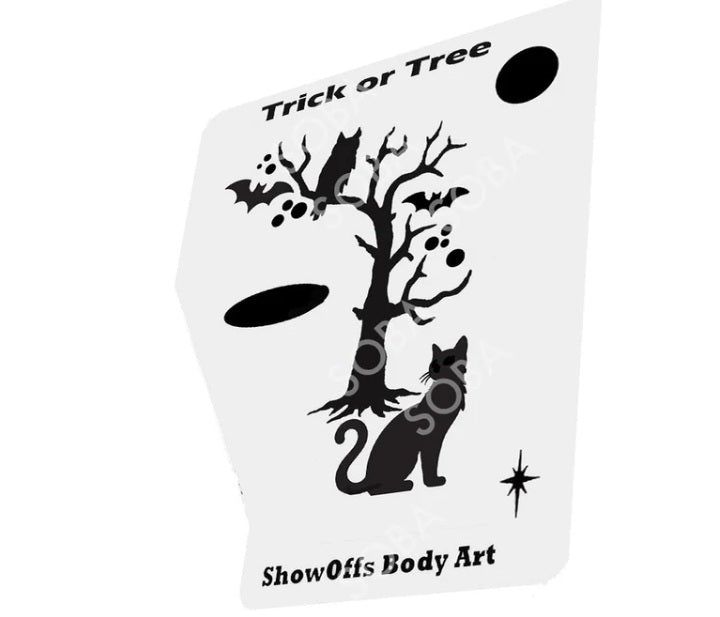 Stencil Eyes / Profiles - Face Painting Stencil - Trick or Tree