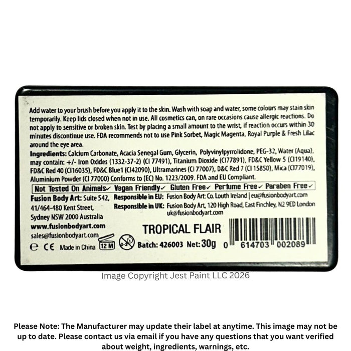 Fusion Body Art Face Paint - Split Cake | Tropical Flair 30g