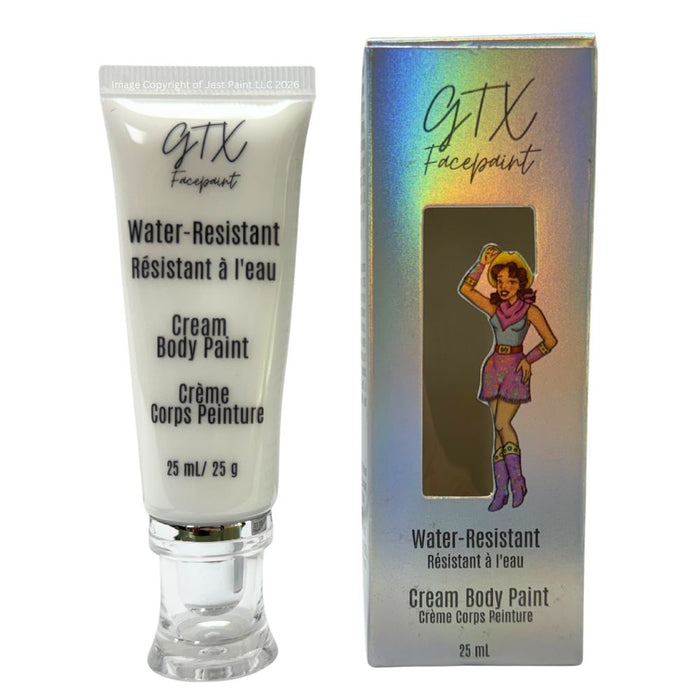 GTX Face Paint | Silicone Based Water Resistant Cream - True White - 25ml Easy Squeezy Tube