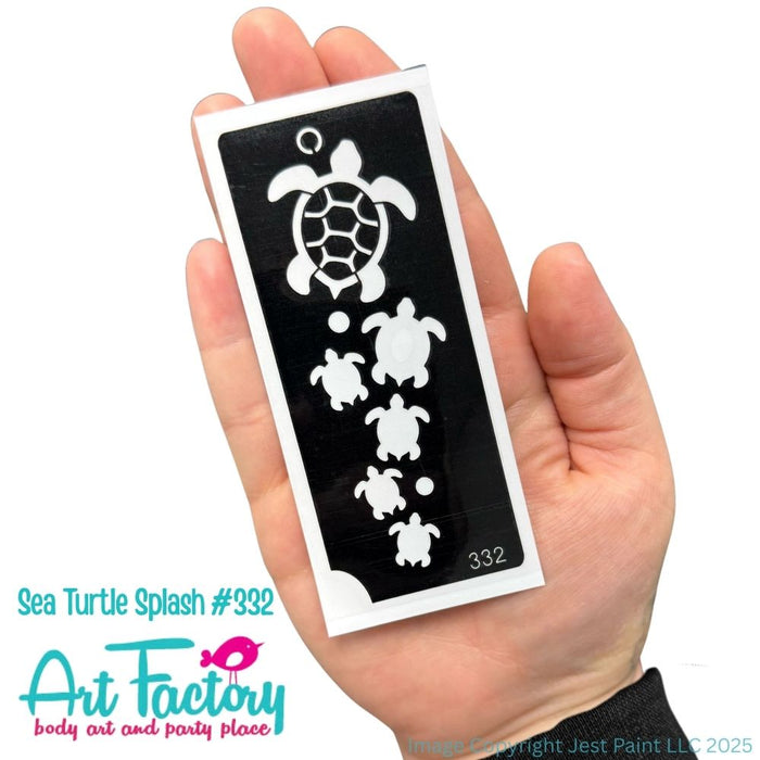 Art Factory | Glitter Tattoo Stencil - (332) Sea Turtle Splash - 5 Pack - #7