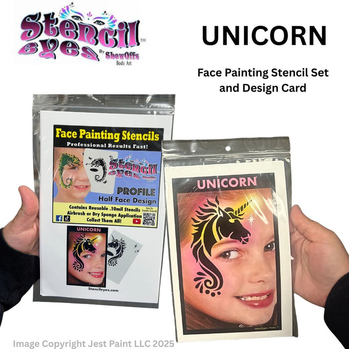 Stencil Eyes - Face Painting Stencil - SPARKLE UNICORN - One Size Fits Most