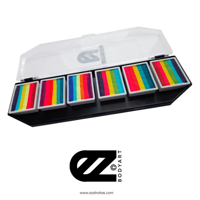 EZ STROKES by Susy Amaro | 1 Stroke Painting Palette | UV GLOW RAINBOW LOVE Palette  (SFX Non - Cosmetic)