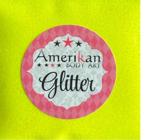 Amerikan Body Art | Face Paint Glitter Poof - Yellow UV Powder (1/2oz) #36
