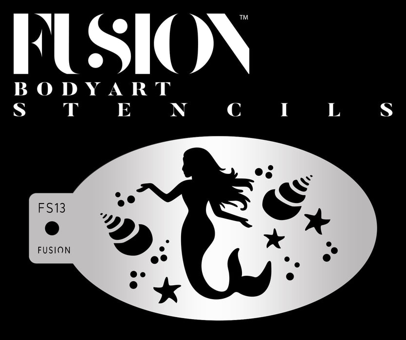 Fusion Body Art | Face Painting Stencil - Underwater Mermaid FS13