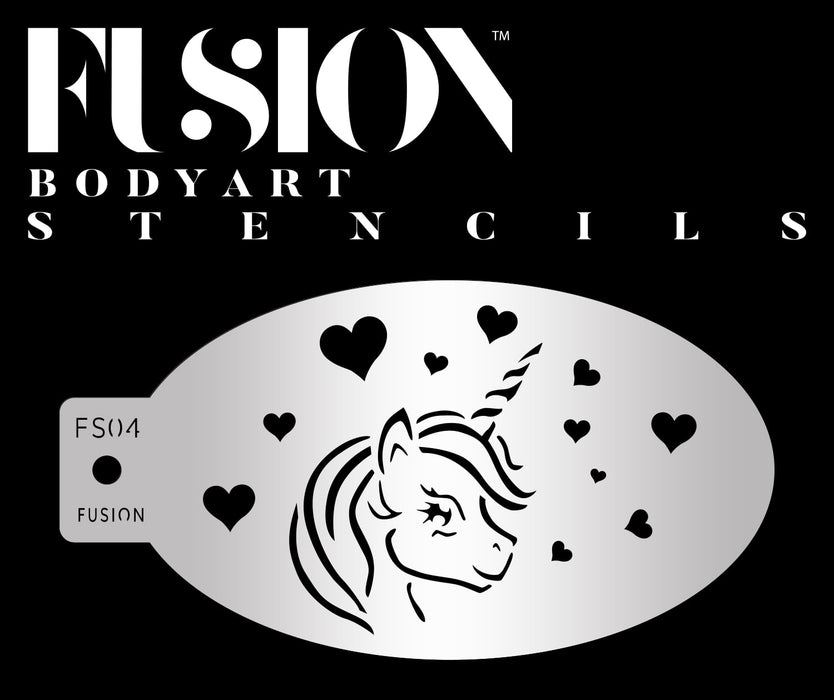 Fusion Body Art | Face Painting Stencil - Unicorn In Love FS04