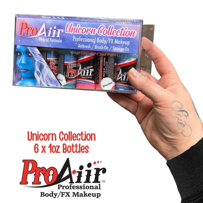 ProAiir Alcohol Based Hybrid Airbrush Paint Set |  UNICORN - 6 x 1oz Bottles  #14 (Special FX - Non Cosmetic)