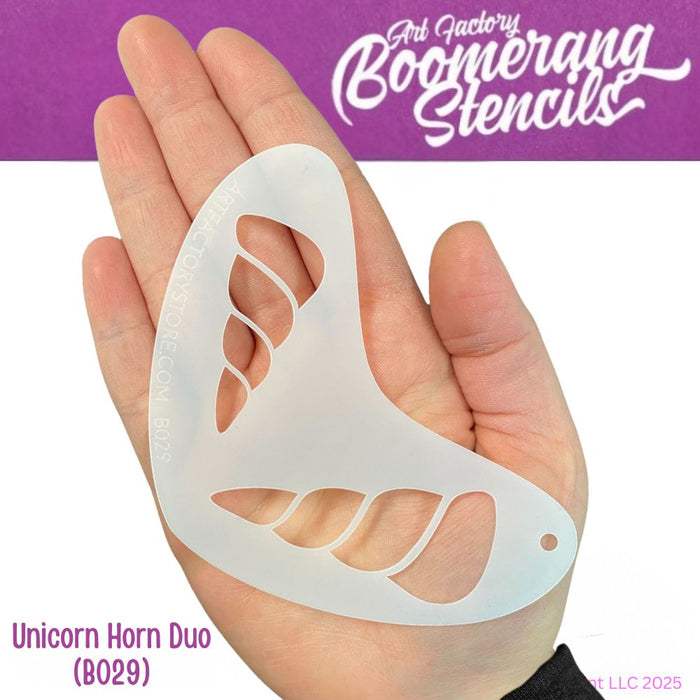 Art Factory - Boomerang Face Painting Stencil - Unicorn Horn Duo (B029)