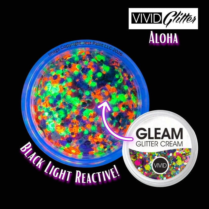 VIVID Glitter |  GLEAM Glitter Cream | Small UV ALOHA (10gr)