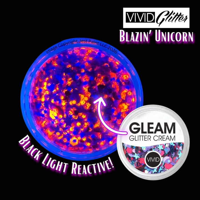 VIVID Glitter |  GLEAM Glitter Cream | Small BLAZIN UNICORN (10gr)
