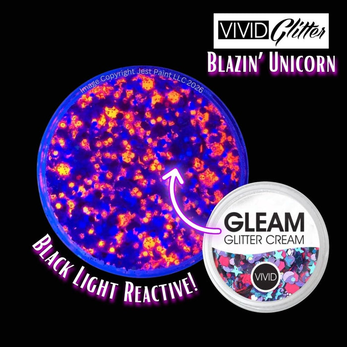 VIVID Glitter |  GLEAM Glitter Cream | Large BLAZIN UNICORN (30gr)