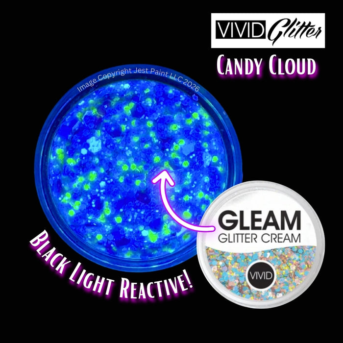 VIVID Glitter |  GLEAM Glitter Cream | Small UV Pastel Glow - CANDY CLOUD (10gr)