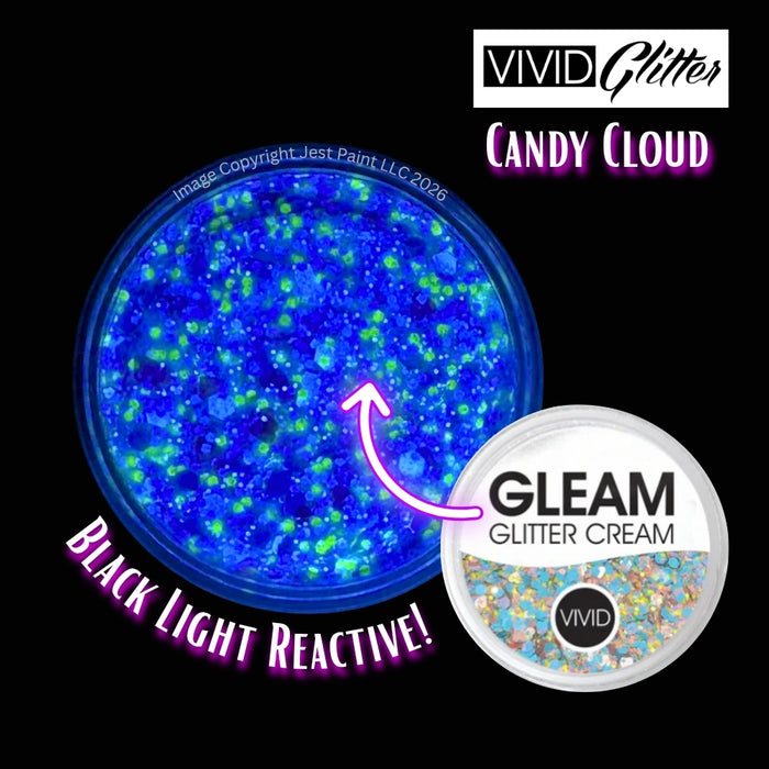 VIVID Glitter |  GLEAM Glitter Cream | Large Pastel Glow - CANDY CLOUD (30gr)