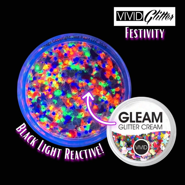 VIVID Glitter |  GLEAM Glitter Cream | Small FESTIVITY (10gr)