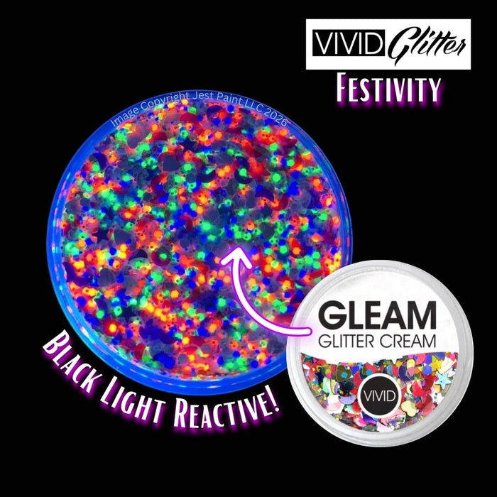 VIVID Glitter |  GLEAM Glitter Cream | Large FESTIVITY (30gr)