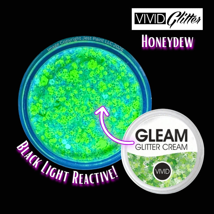 VIVID Glitter |  GLEAM Glitter Cream | Large Pastel Glow - HONEYDEW (30gr)
