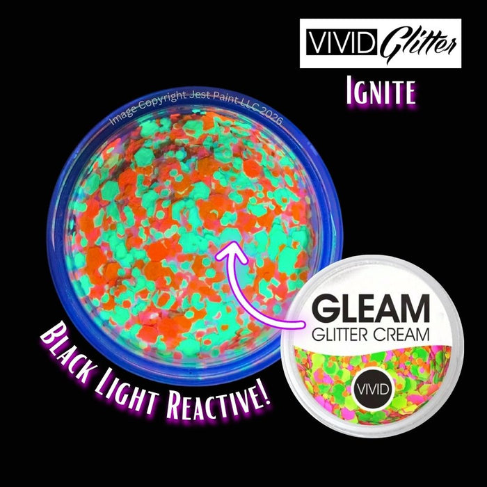 VIVID Glitter |  GLEAM Glitter Cream | Small UV  IGNITE (10gr)