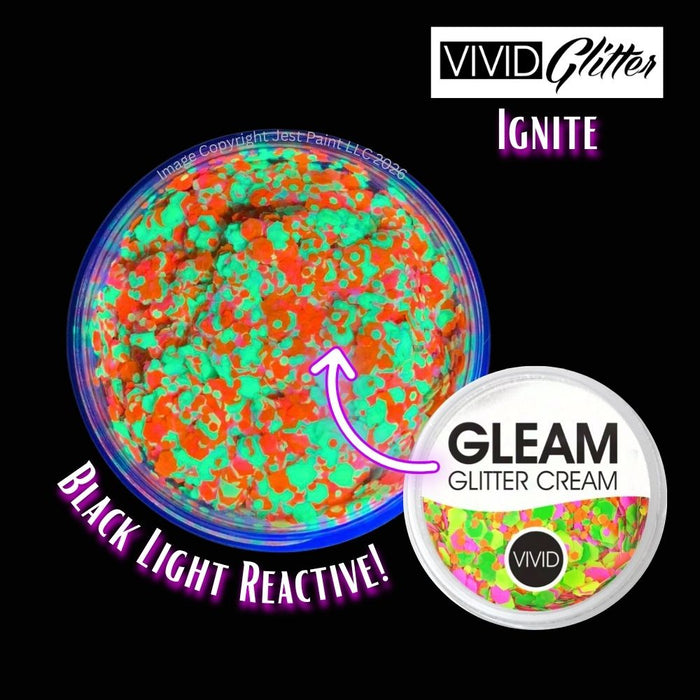 VIVID Glitter |  GLEAM Glitter Cream | Large UV  IGNITE (25gr)