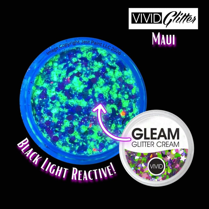 VIVID Glitter |  GLEAM Glitter Cream | Small UV MAUI (10gr)