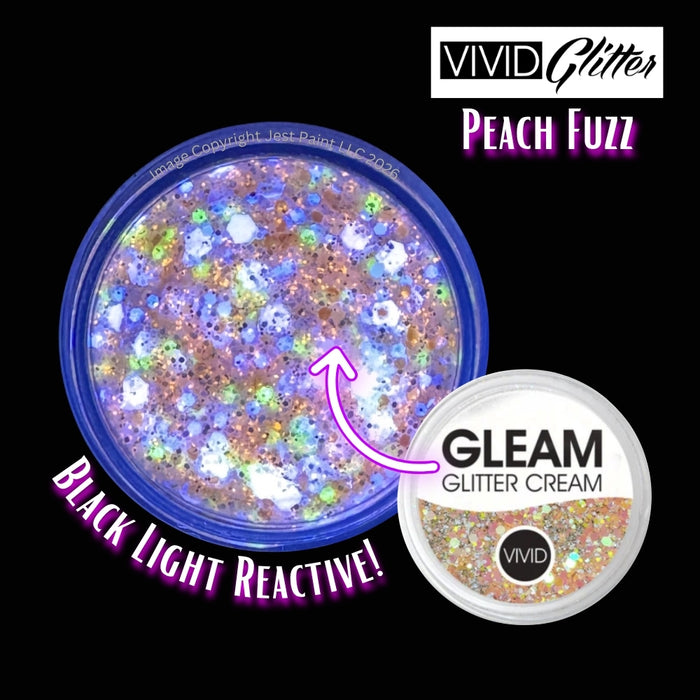 VIVID Glitter |  GLEAM Glitter Cream | Small Pastel Glow - PEACH FUZZ (10gr)