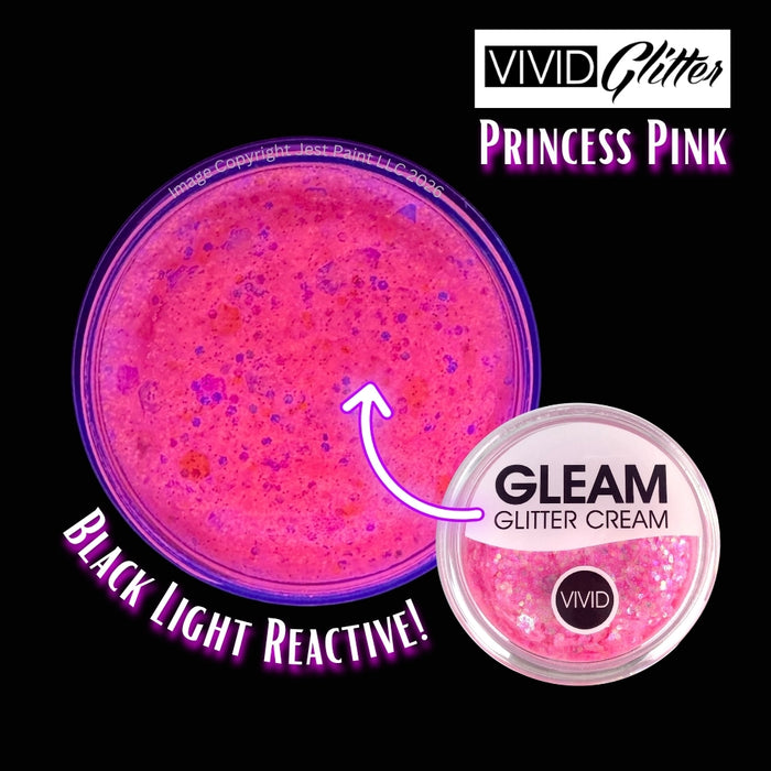 VIVID Glitter |  GLEAM Glitter Cream | Large PRINCESS PINK (30gr)