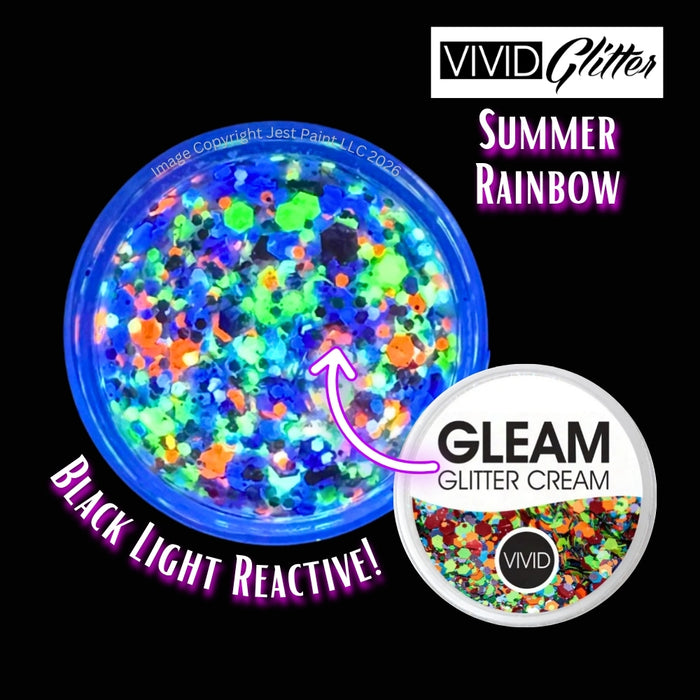 VIVID Glitter |  GLEAM Glitter Cream | Small SUMMER RAINBOW (10gr)