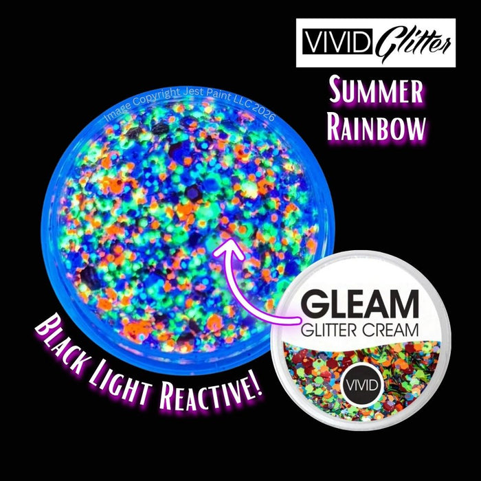 VIVID Glitter |  GLEAM Glitter Cream | Large SUMMER RAINBOW (30gr)