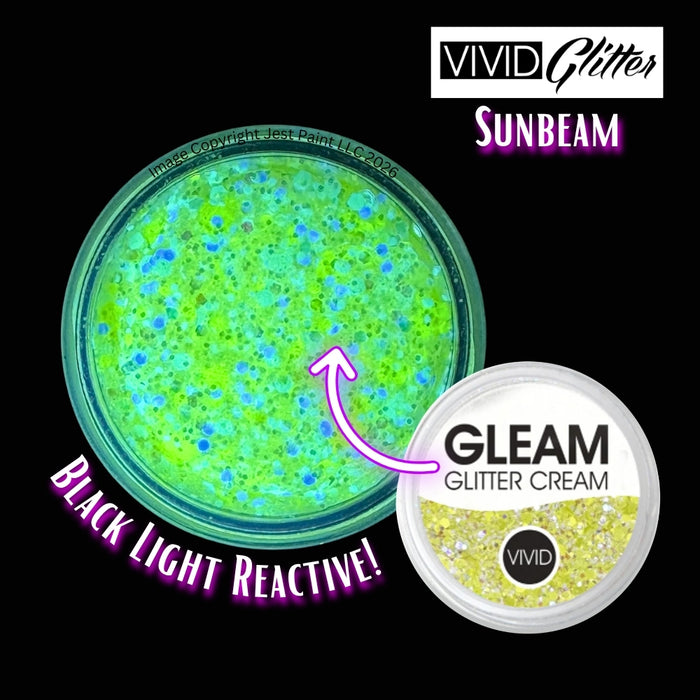 VIVID Glitter |  GLEAM Glitter Cream | Large Pastel Glow - SUNBEAM (30gr)