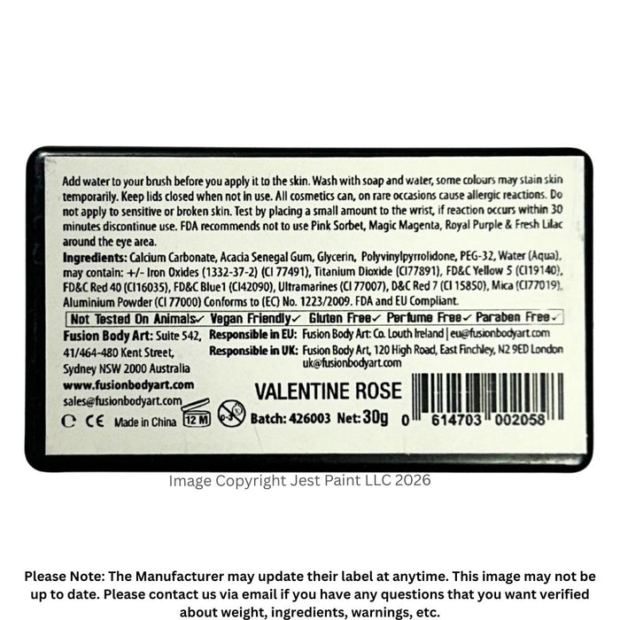 Fusion Body Art Face Paint - Split Cake | Valentine Rose 30g