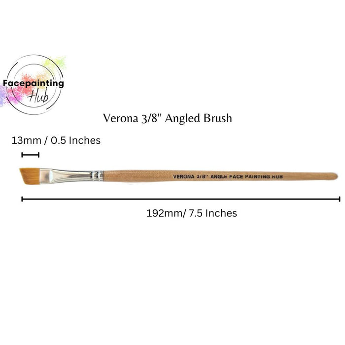 Face Painting Hub  | Face Painting Brush - Short Handle and Short Bristles - VERONA - 3/8" Angle