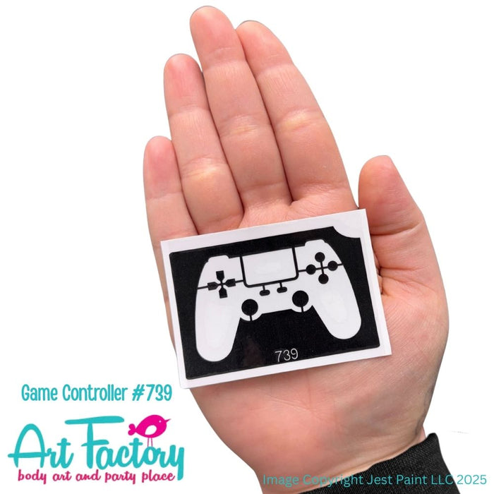 Art Factory | Glitter Tattoo Stencil - (739) Game Controller - 5 Pack - #190