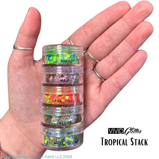 VIVID Glitter | Loose Chunky Hair and Body Glitter | Tropical Stack (Set of 5)