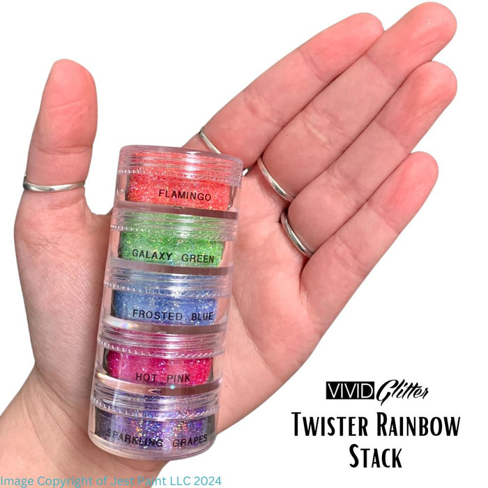 VIVID Glitter | Holographic Fine Glitter | Twister Rainbow Stack (Set of 5)