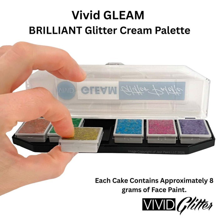 VIVID Glitter | GLEAM Glitter Cream |  BRILLIANT - 6 Color Palette (48gr)